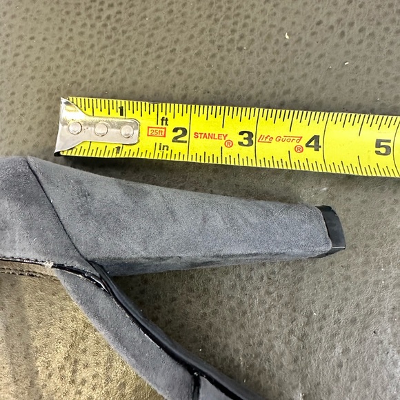 Grey Caged Platform Heels with Black Trim, Size 6 - Picture 8 of 10